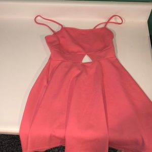 Spaghetti strap pink dress